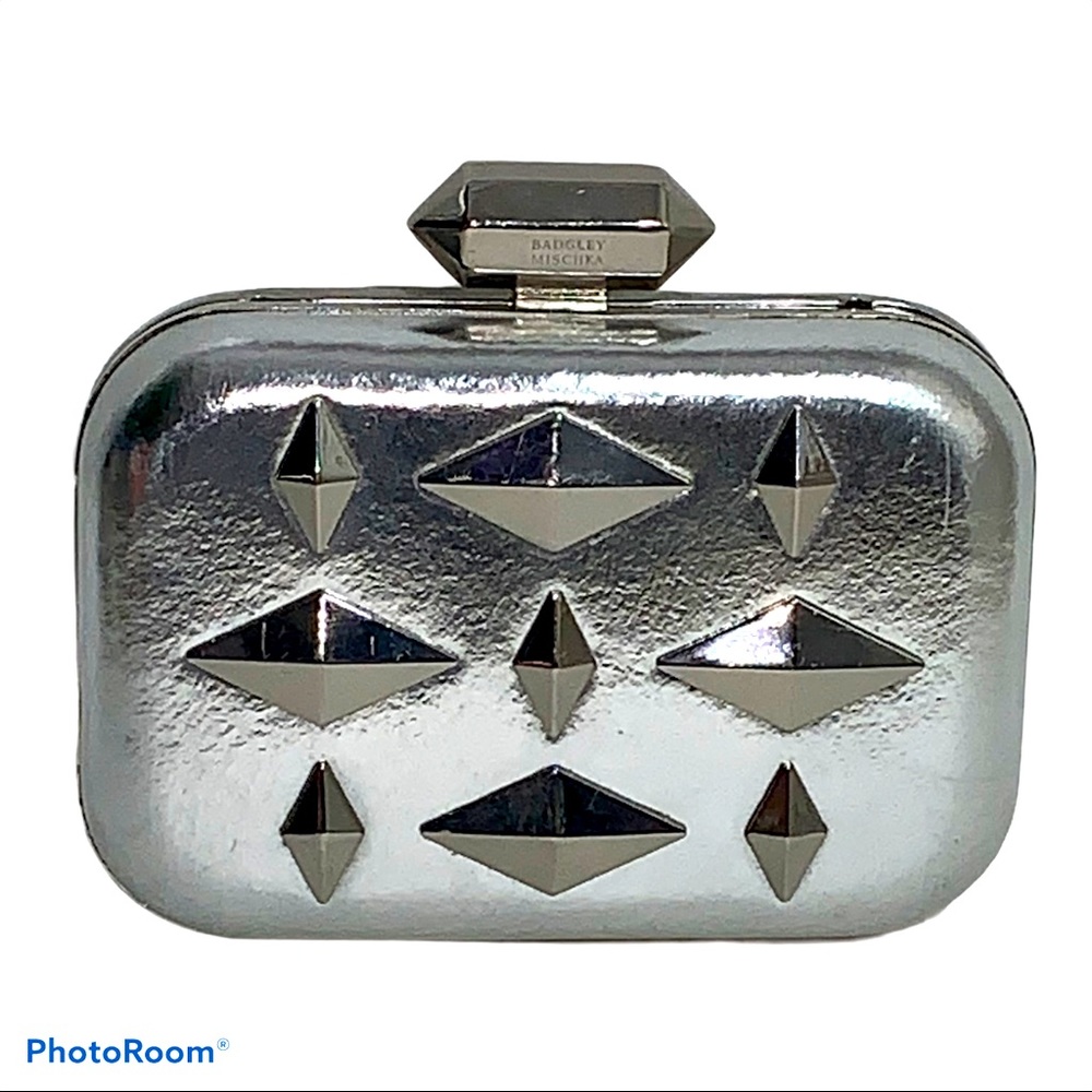 Badgley Mischka Silver Clutch with Jewels